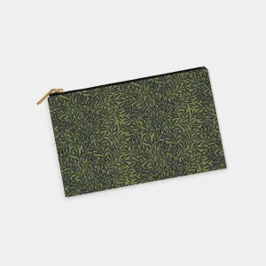 Navy Leaves Personalized Zipper Pouch (on olive)