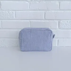 Navy Seersucker Everything Bag