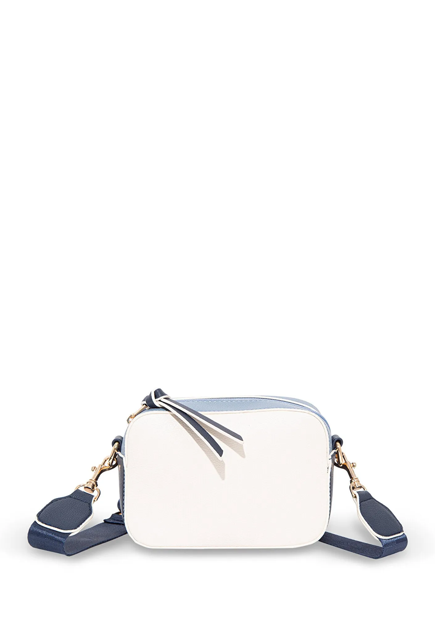 Navy Strap Ecru Messenger Bag