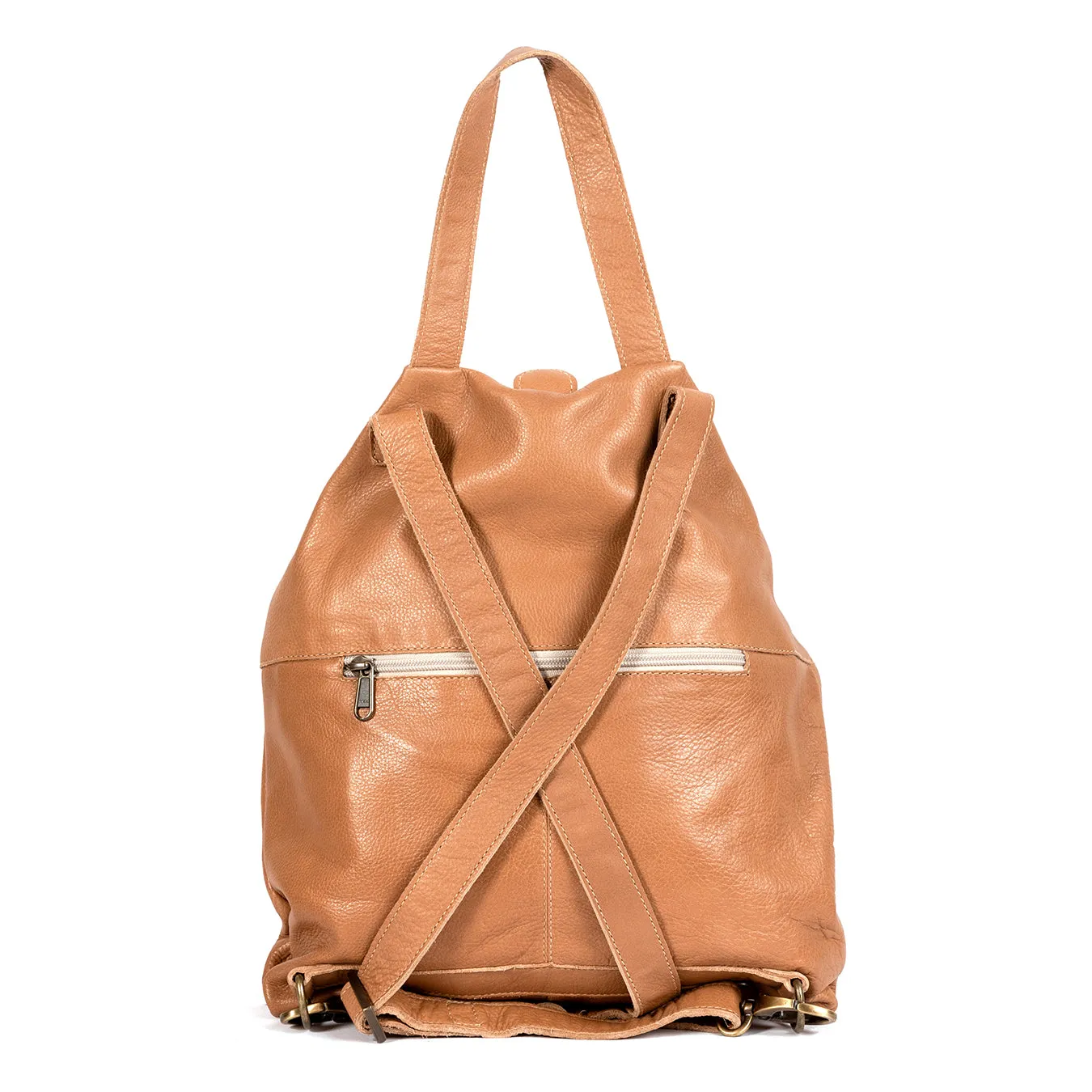 Ncumisa : Leather Backpack in Tan Vintage