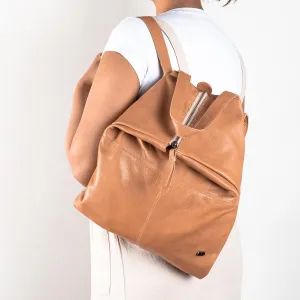 Ncumisa : Leather Backpack in Tan Vintage