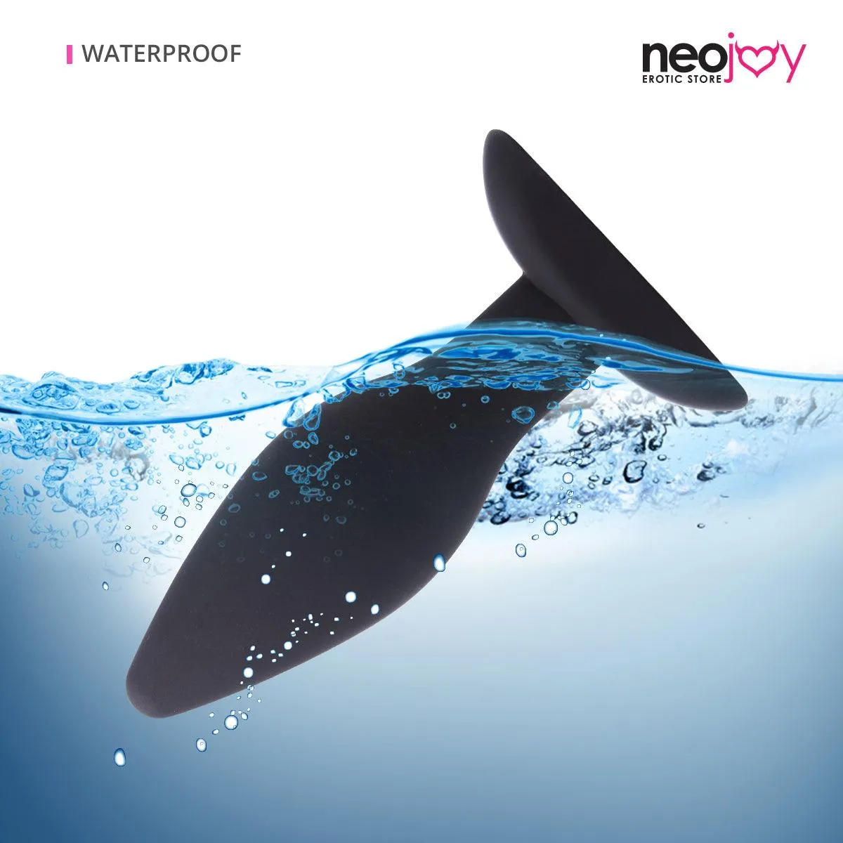 Neojoy Smooth Silicone Medium Butt Plug - Up to 5" - Black