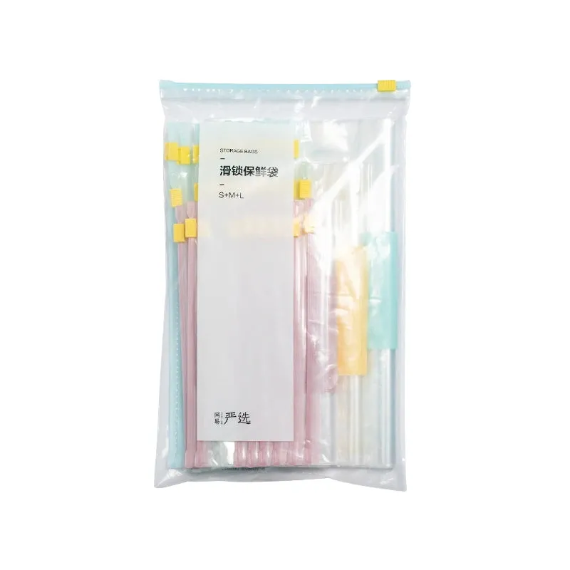 NetEase Yanxuan Slide Lock Storage Bags - 30 Pack (10 Small, 10 Medium, 10 Large)