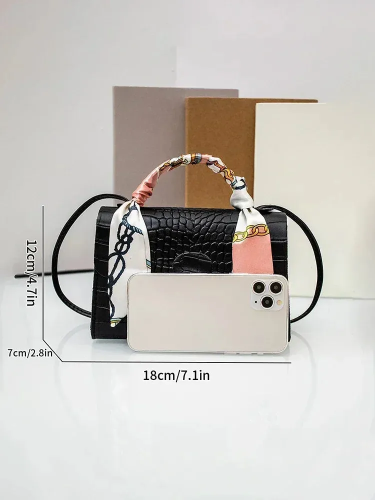 New Ladies Bags Dot Panel Printed PU Crossbody Scarf Bag Lock Buckle Shoulder Bag Bags for Women Crossbody Bags for Women