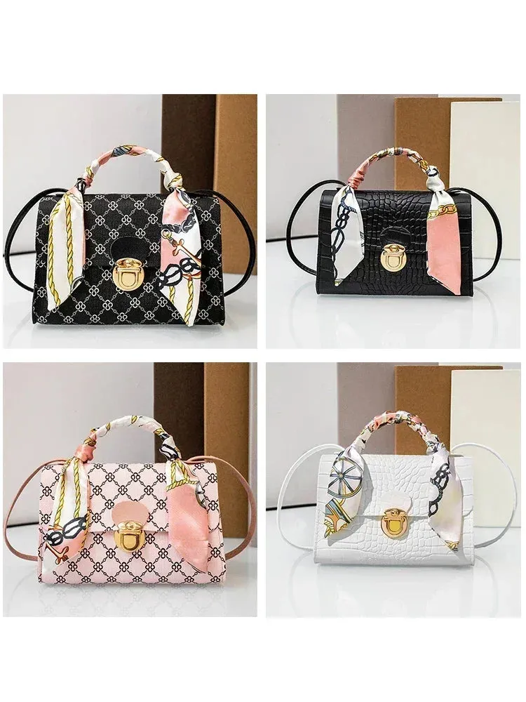 New Ladies Bags Dot Panel Printed PU Crossbody Scarf Bag Lock Buckle Shoulder Bag Bags for Women Crossbody Bags for Women