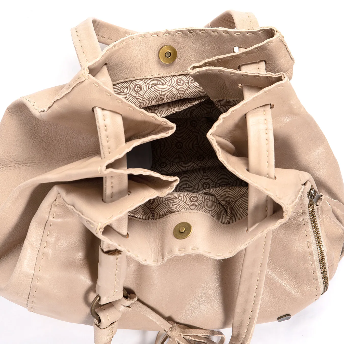 Nomfuso : Ladies Leather Handbag in Gravel Vintage