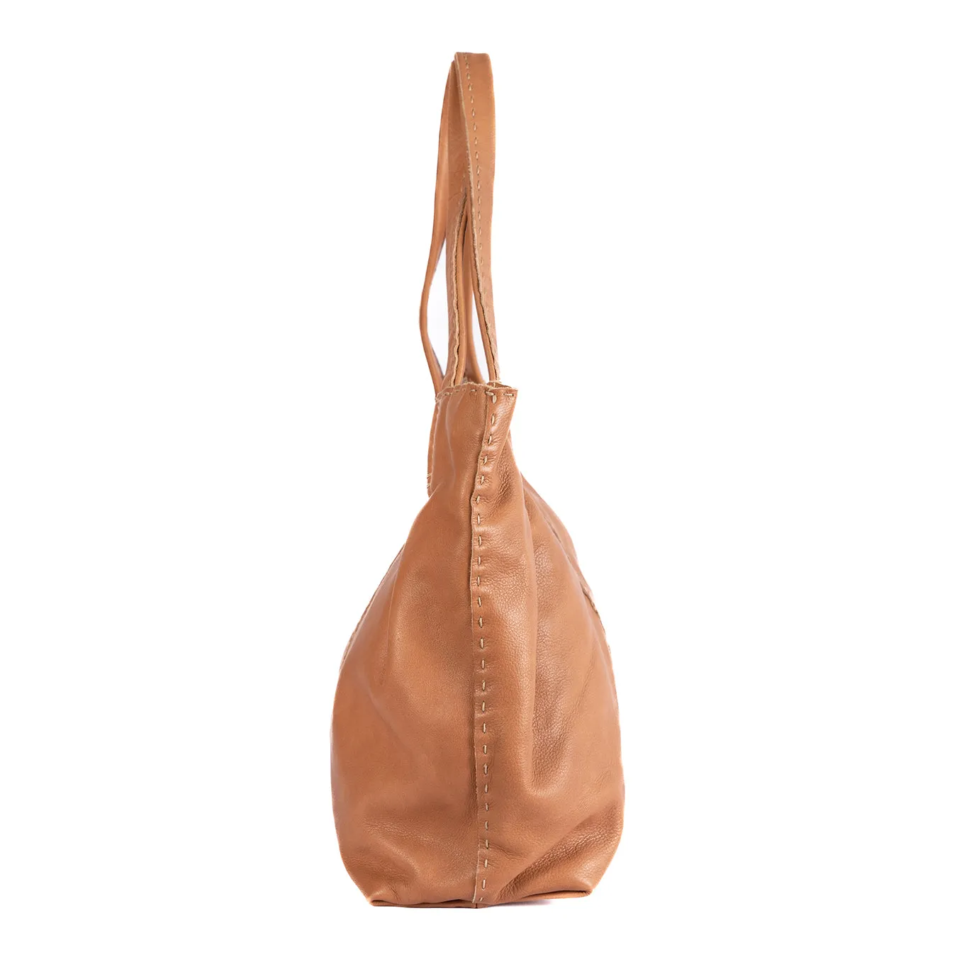 Novuka : Ladies Leather Handbag in Tan Vintage