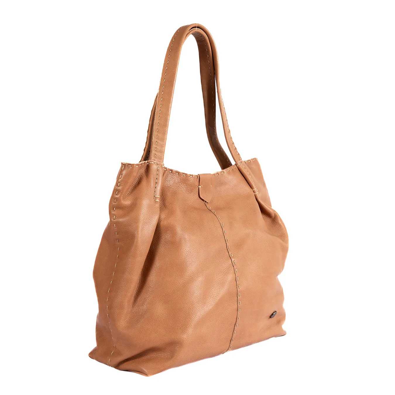 Novuka : Ladies Leather Handbag in Tan Vintage