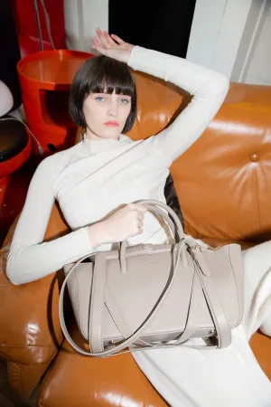 Number 5 leather taupe handbag
