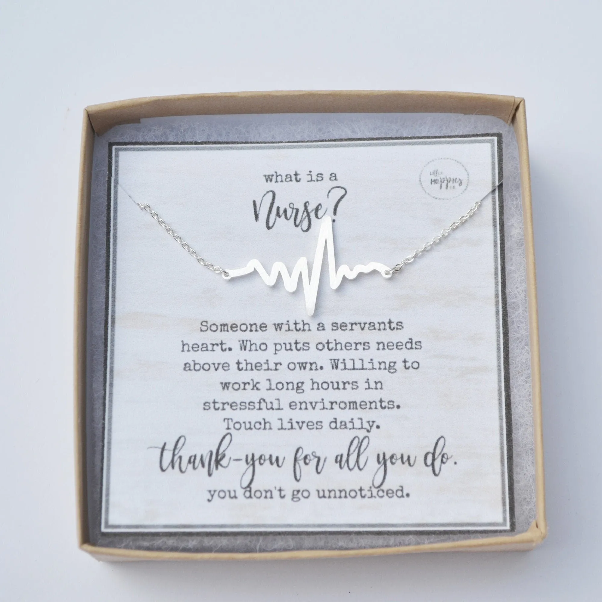 Nurse Appreciation Gift, Nurse Necklace, Heartbeat Necklace, Nurse Thank You Gift, Gift for Nurse, Nurse Jewelry, Nurse Gift, Thank You Gift