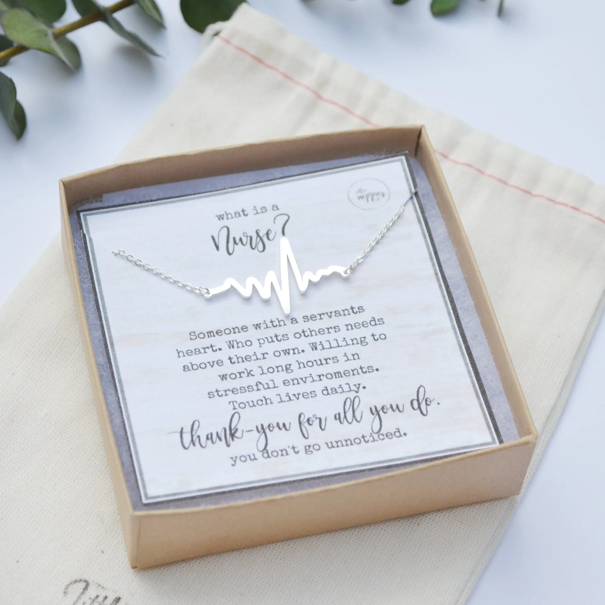 Nurse Appreciation Gift, Nurse Necklace, Heartbeat Necklace, Nurse Thank You Gift, Gift for Nurse, Nurse Jewelry, Nurse Gift, Thank You Gift