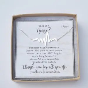 Nurse Appreciation Gift, Nurse Necklace, Heartbeat Necklace, Nurse Thank You Gift, Gift for Nurse, Nurse Jewelry, Nurse Gift, Thank You Gift