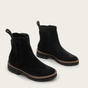 NWOT Kaanas Sofia Combat Suede Leather Boot with Elastic