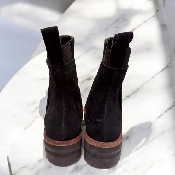 NWOT Kaanas Sofia Combat Suede Leather Boot with Elastic
