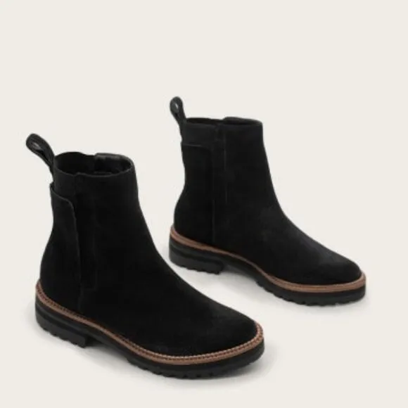 NWOT Kaanas Sofia Combat Suede Leather Boot with Elastic