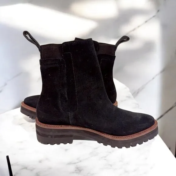 NWOT Kaanas Sofia Combat Suede Leather Boot with Elastic