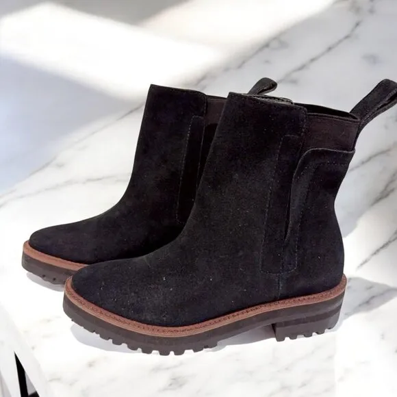 NWOT Kaanas Sofia Combat Suede Leather Boot with Elastic
