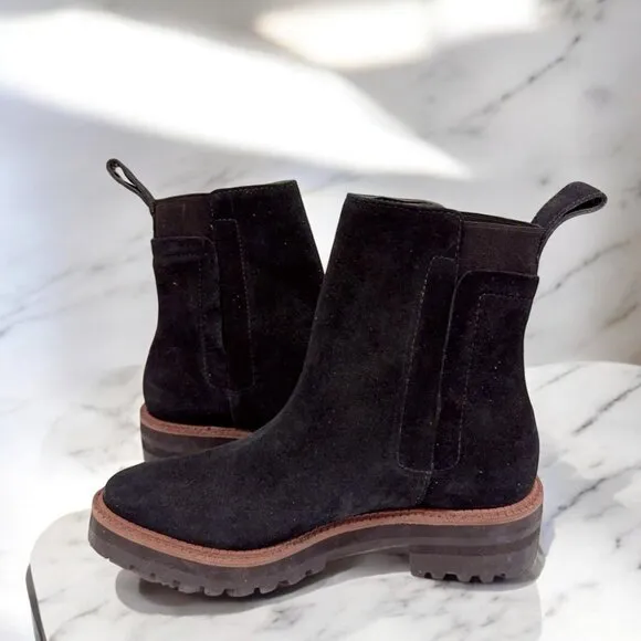 NWOT Kaanas Sofia Combat Suede Leather Boot with Elastic