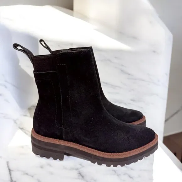 NWOT Kaanas Sofia Combat Suede Leather Boot with Elastic