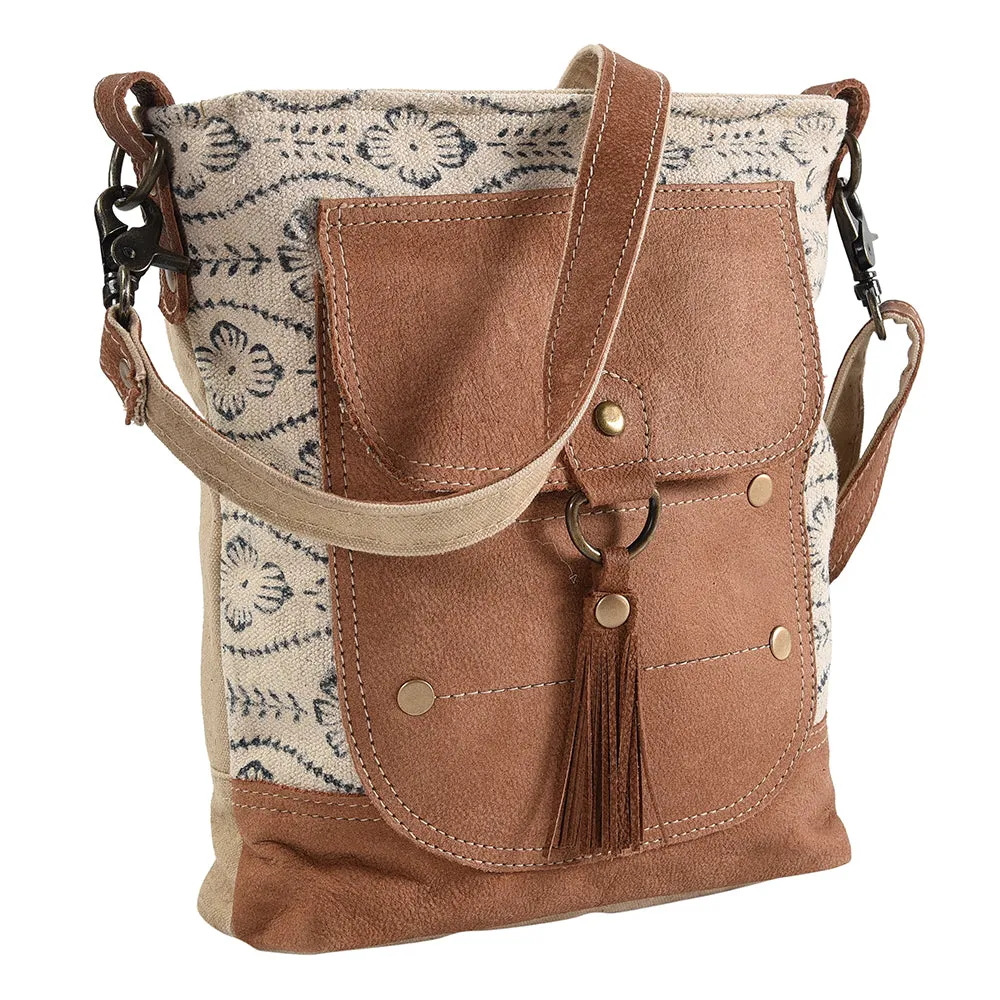 OHLAY MESSENGER Upcycled Canvas  Genuine Leather women bag western handbag purse