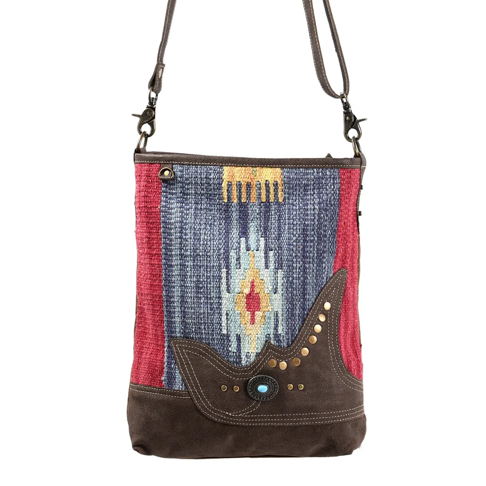 OHLAY MESSENGER Upcycled Wool Upcycled Canvas  Genuine Leather women bag western handbag purse