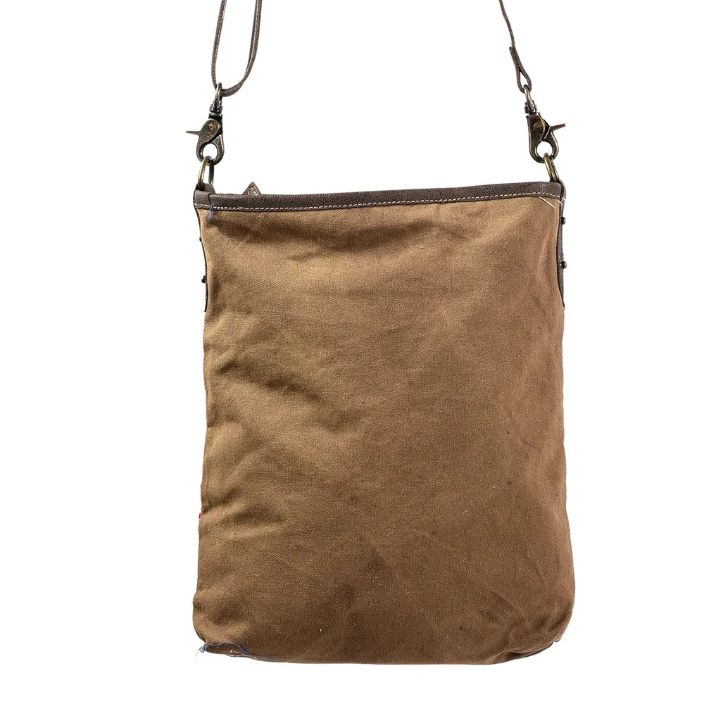 OHLAY MESSENGER Upcycled Wool Upcycled Canvas  Genuine Leather women bag western handbag purse