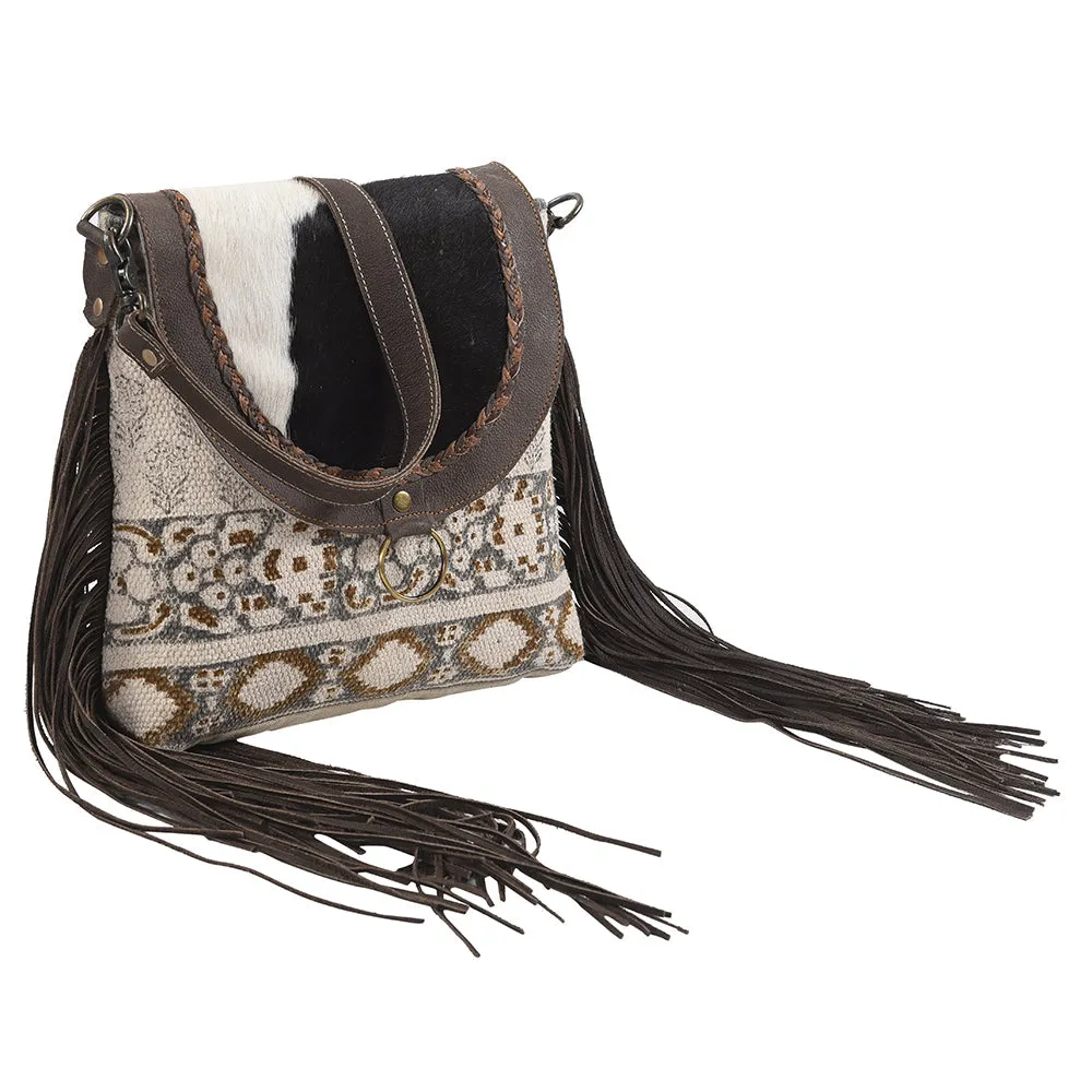OHLAY MESSENGER Upcycled Wool Upcycled Canvas Hair-on Genuine Leather women bag western handbag purse