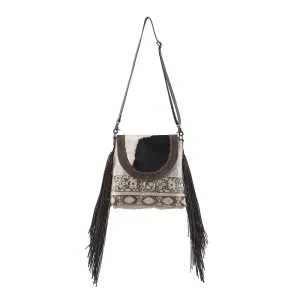 OHLAY MESSENGER Upcycled Wool Upcycled Canvas Hair-on Genuine Leather women bag western handbag purse