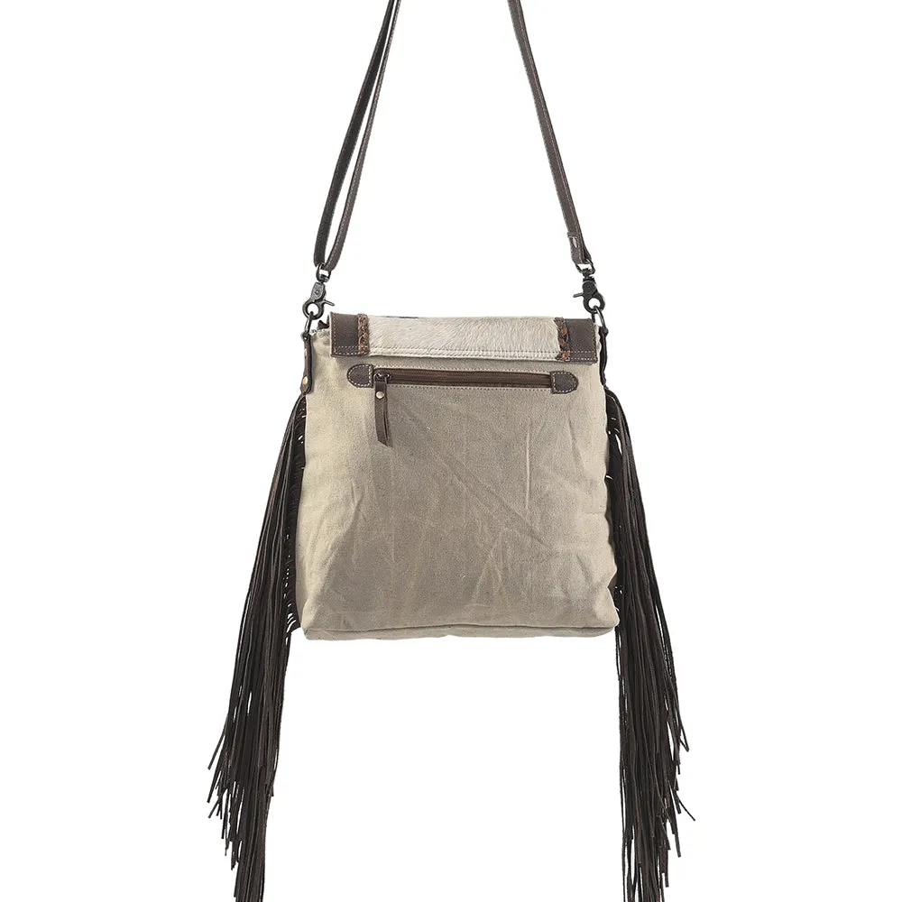 OHLAY MESSENGER Upcycled Wool Upcycled Canvas Hair-on Genuine Leather women bag western handbag purse