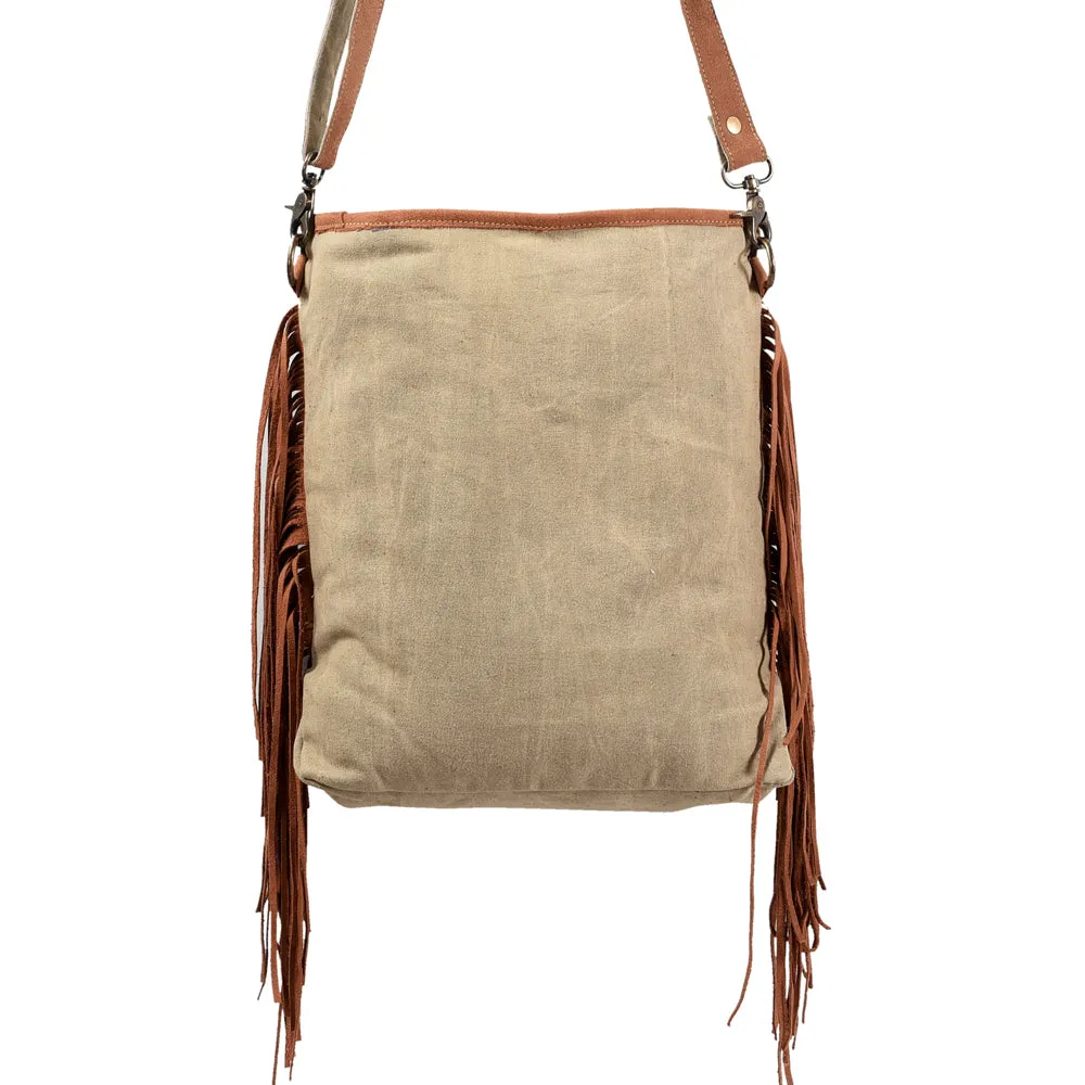 OHLAY MESSENGER Upcycled Wool Upcycled Canvas Hair-on Genuine Leather women bag western handbag purse
