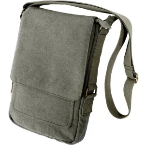 Olive Drab - Tactical Tablet Tech Shoulder Bag - Vintage Cotton Canvas