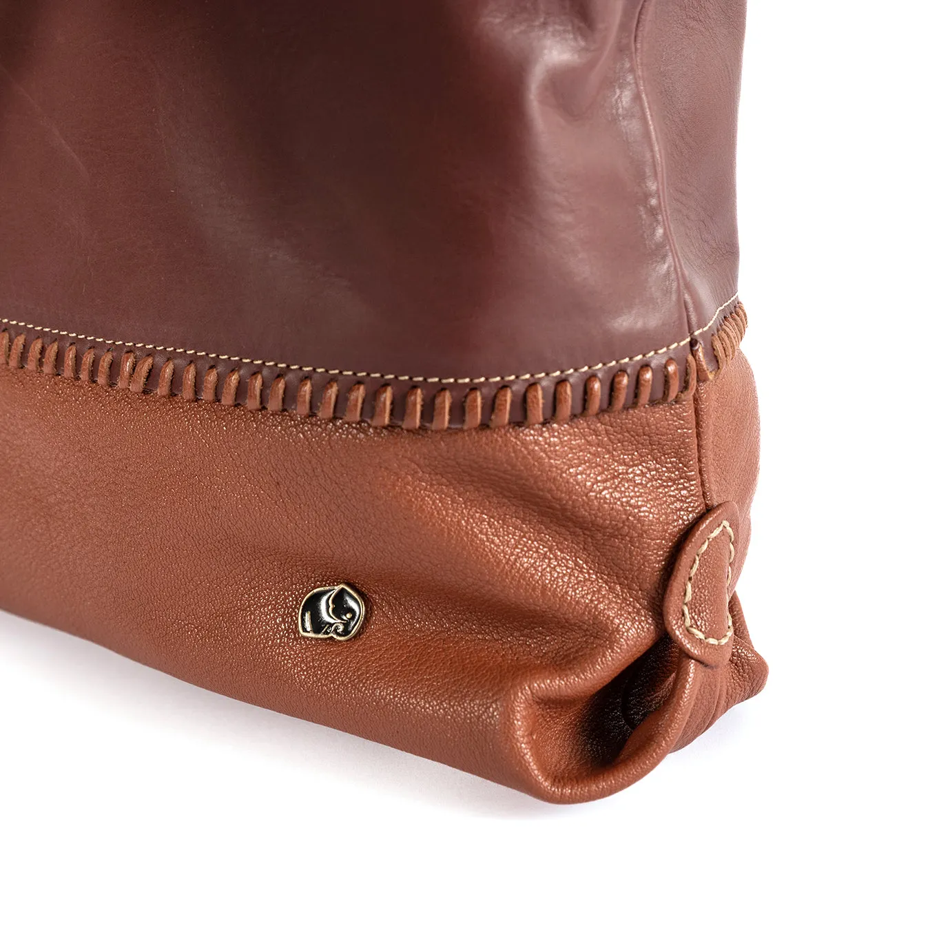 Omari : Ladies Leather Shopper Handbag in Raisin Relaxa & Suede Cayak