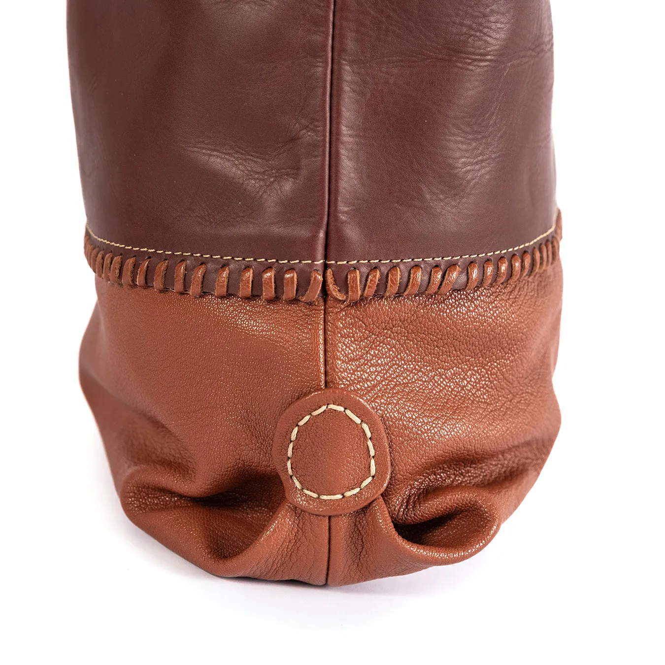Omari : Ladies Leather Shopper Handbag in Raisin Relaxa & Suede Cayak