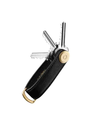 Orbitkey Saffiano Leather Key Organiser Liquorice Black