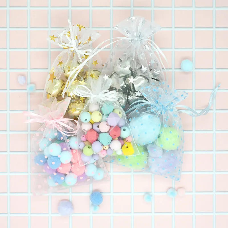 ORGANZA BAG 17X12.5CM PINK SPOT 3PC