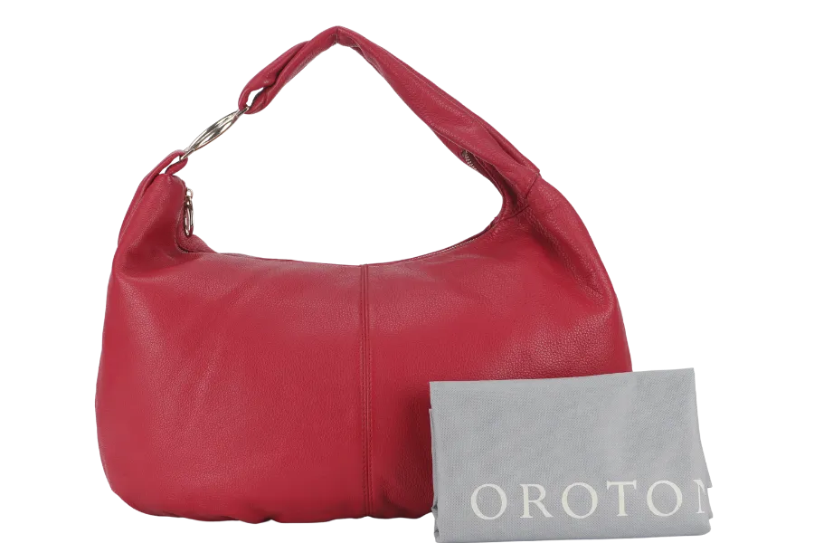 OROTON RED LARGE HOBO BAG WITH DUST COVER