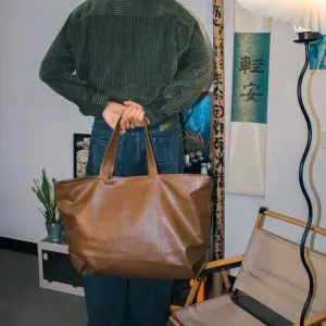 Oversized Leather Tote Bag