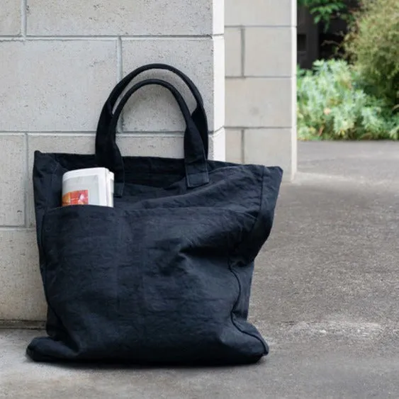 OVERSIZED TOTE BAG - BLUE BLACK
