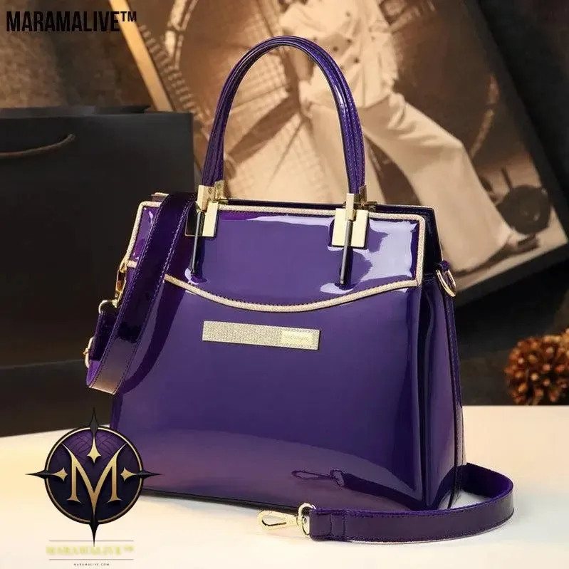 Patent Leather Women's Fashion Portable Leather Shoulder Messenger Bag