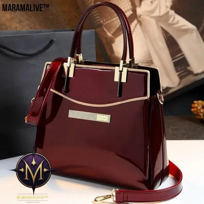 Patent Leather Women's Fashion Portable Leather Shoulder Messenger Bag