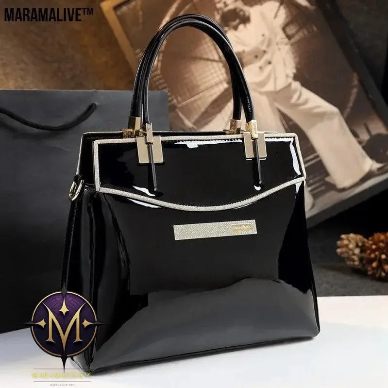Patent Leather Women's Fashion Portable Leather Shoulder Messenger Bag