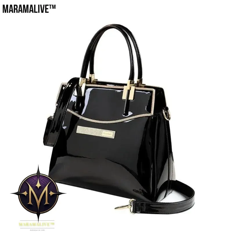 Patent Leather Women's Fashion Portable Leather Shoulder Messenger Bag