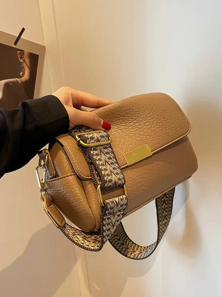 Patterned Strap Small Square Bag