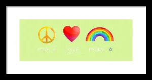 Peace Love And Pride - Framed Print