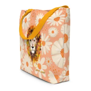 Peach Daisies Tote Bag