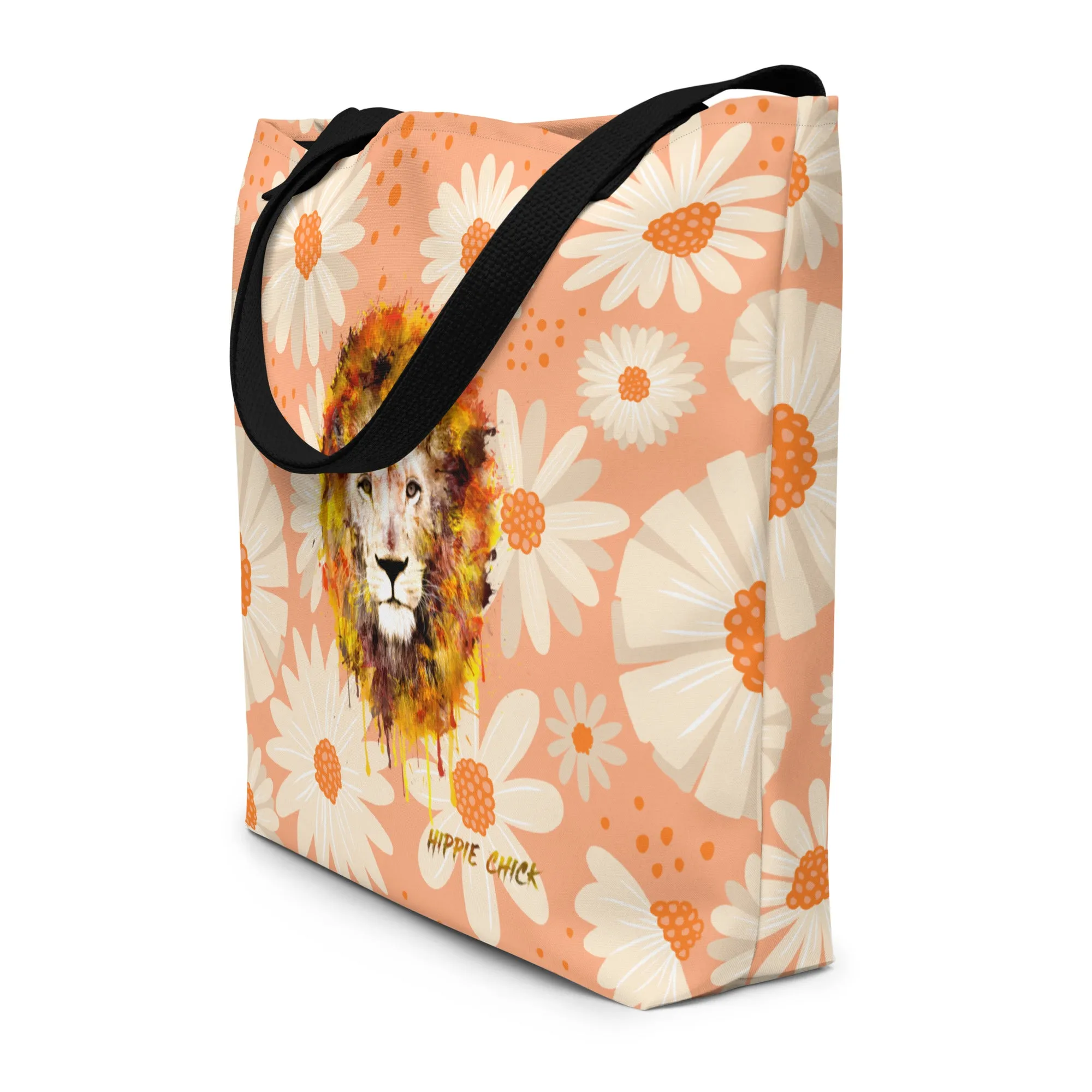 Peach Daisies Tote Bag