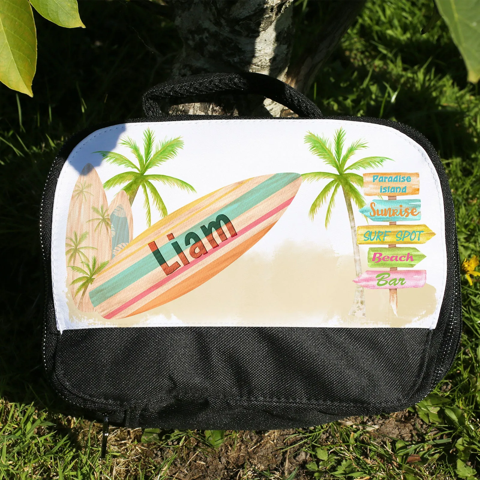 Personalised Lunch Bag with Surfers Beach & Name