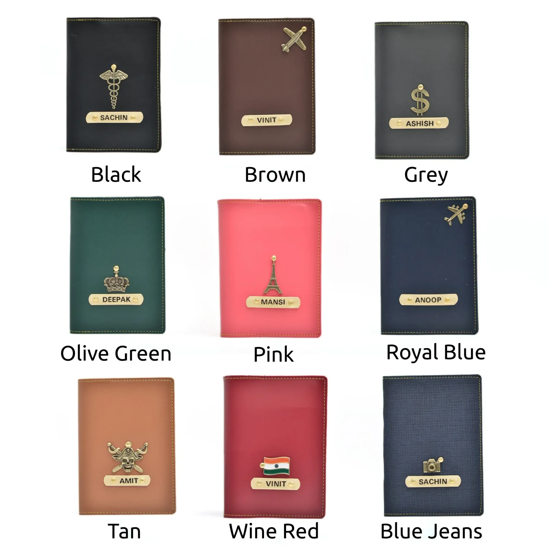 Personalized Passport Cover - Black-