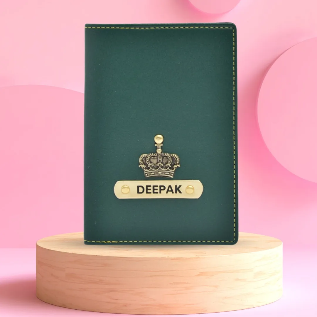 Personalized Passport Cover - Olive Green