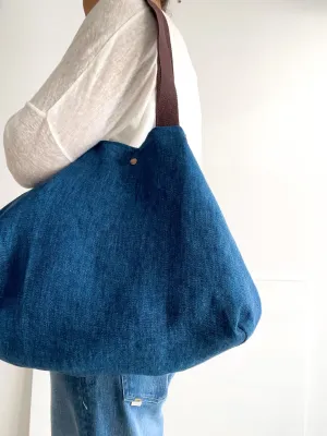 PETITE bag: indigo   brown